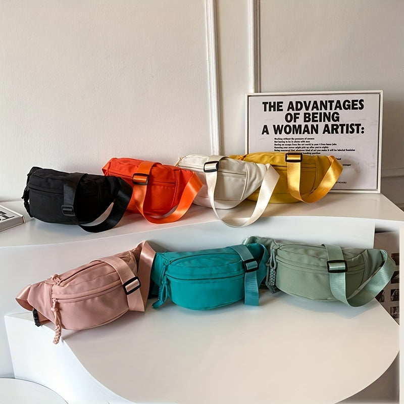 Fashionable Street Wear Fanny Pack - Durable Nylon Crossbody Waist Bag - Ideal for Outdoor Travel, Sports & Daily Adventures - Hands-Free Convenience