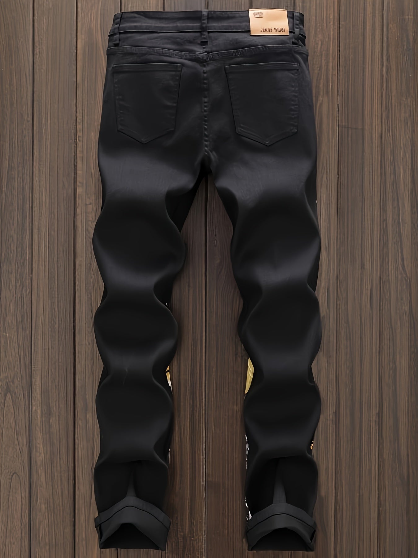 Men's Trendsetting Skinny Jeans with Alphabet Graffiti - Comfortable Stretch Denim for Streetwear Elegance Men Jeans Para Hombre