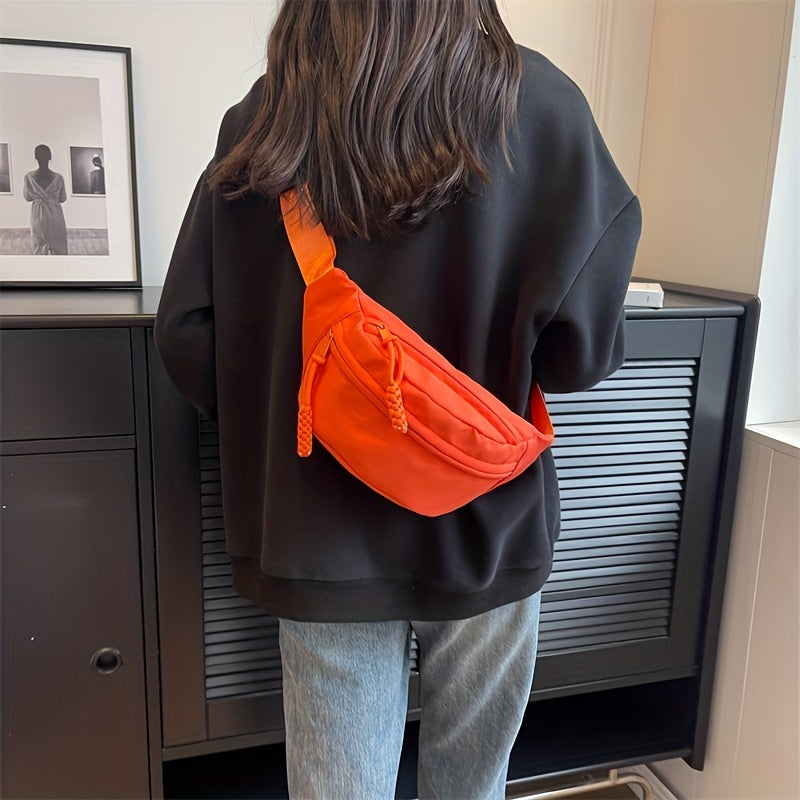 Fashionable Street Wear Fanny Pack - Durable Nylon Crossbody Waist Bag - Ideal for Outdoor Travel, Sports & Daily Adventures - Hands-Free Convenience
