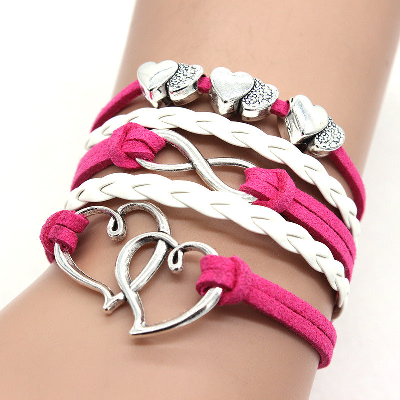 [Hot Selling] DIY Rope Bracelet | Double Heart Infinity | 8 Fashion Accessories | Multiple Colors