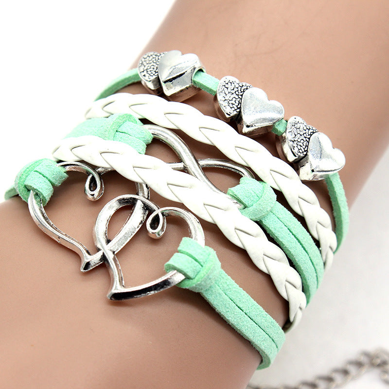 [Hot Selling] DIY Rope Bracelet | Double Heart Infinity | 8 Fashion Accessories | Multiple Colors