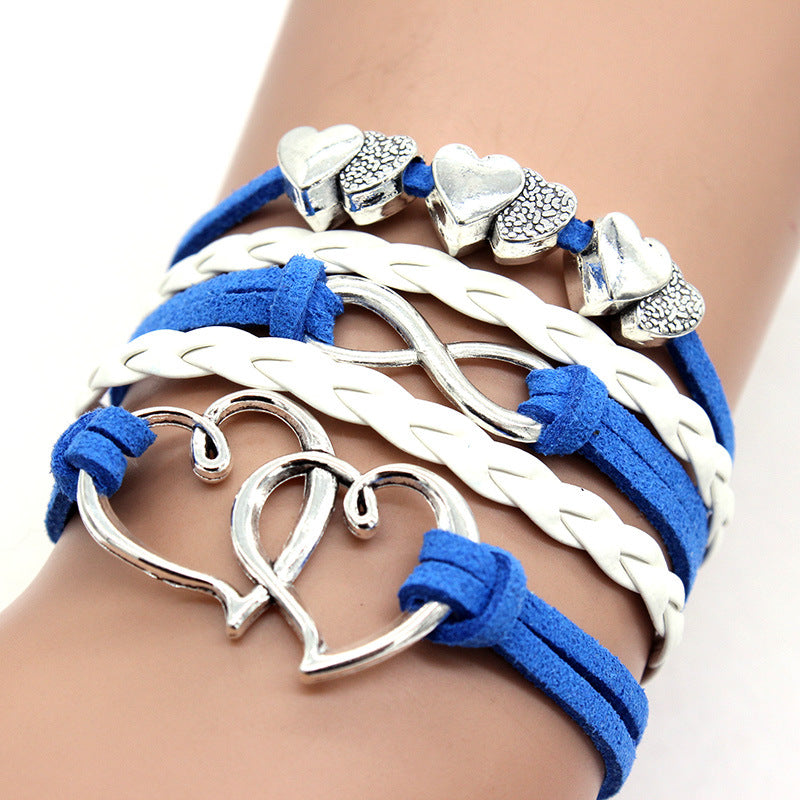 [Hot Selling] DIY Rope Bracelet | Double Heart Infinity | 8 Fashion Accessories | Multiple Colors
