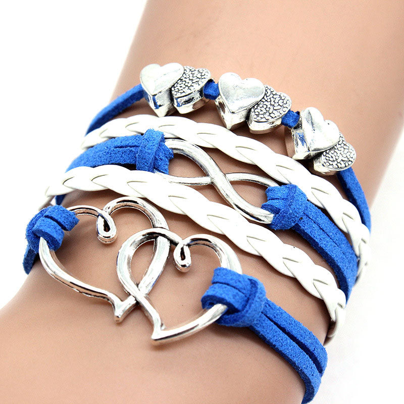 [Hot Selling] DIY Rope Bracelet | Double Heart Infinity | 8 Fashion Accessories | Multiple Colors