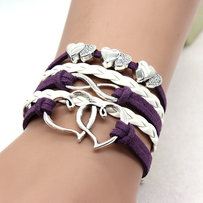 [Hot Selling] DIY Rope Bracelet | Double Heart Infinity | 8 Fashion Accessories | Multiple Colors