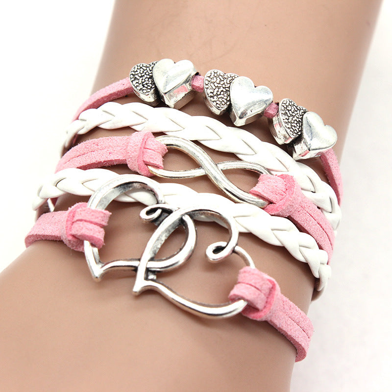 [Hot Selling] DIY Rope Bracelet | Double Heart Infinity | 8 Fashion Accessories | Multiple Colors