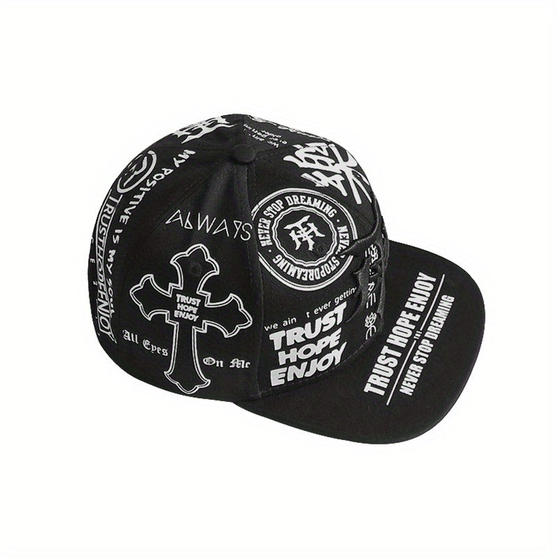 2PCS Embroidered Polyester Snapback Baseball Caps with Flags Theme, Adjustable Breathable Hip Hop Hats for Outdoor Fashion Trends