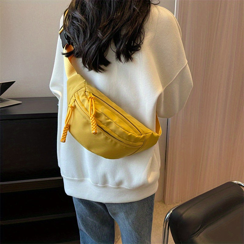 Fashionable Street Wear Fanny Pack - Durable Nylon Crossbody Waist Bag - Ideal for Outdoor Travel, Sports & Daily Adventures - Hands-Free Convenience