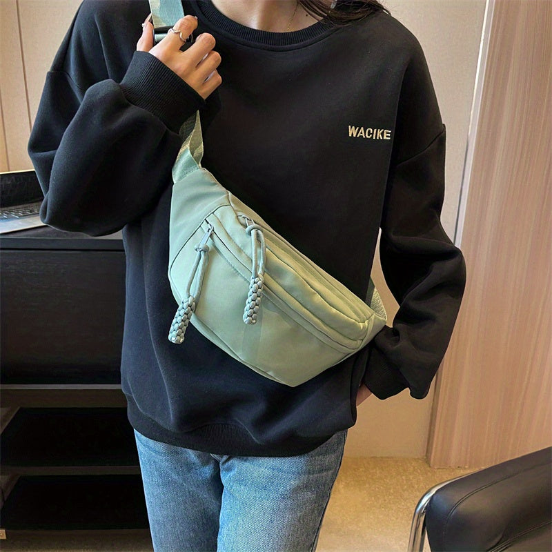 Fashionable Street Wear Fanny Pack - Durable Nylon Crossbody Waist Bag - Ideal for Outdoor Travel, Sports & Daily Adventures - Hands-Free Convenience