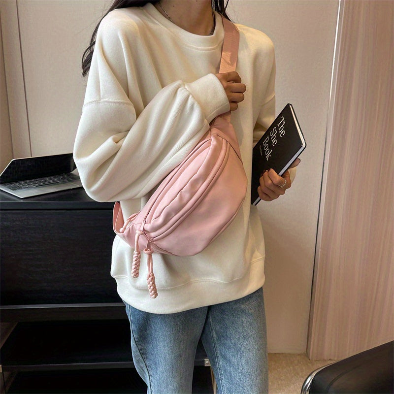 Fashionable Street Wear Fanny Pack - Durable Nylon Crossbody Waist Bag - Ideal for Outdoor Travel, Sports & Daily Adventures - Hands-Free Convenience