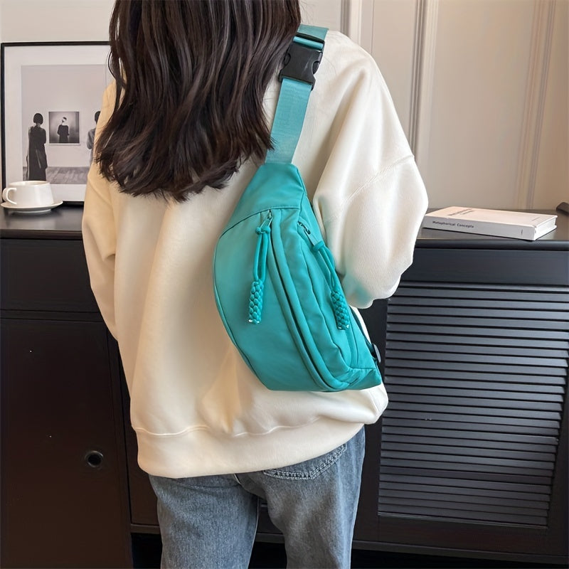 Fashionable Street Wear Fanny Pack - Durable Nylon Crossbody Waist Bag - Ideal for Outdoor Travel, Sports & Daily Adventures - Hands-Free Convenience