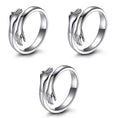 Silver Love Hugging Hand Ring - Pack of 3