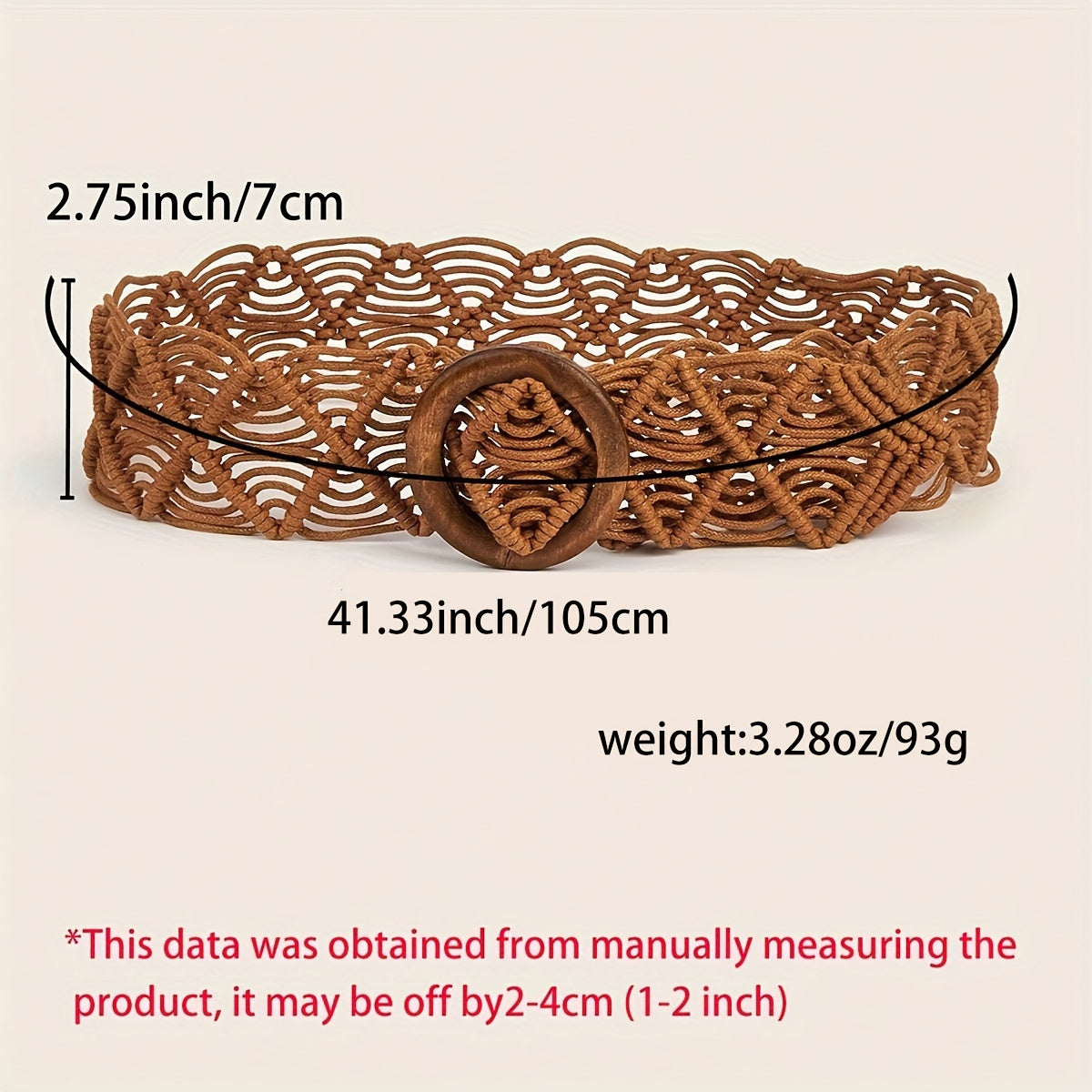 1pc Straw Woven Elastic Stretch Waist Braided Belt Fashionable Women Dress Belt Waist Dress Band Straw Woven Bohemian Belts