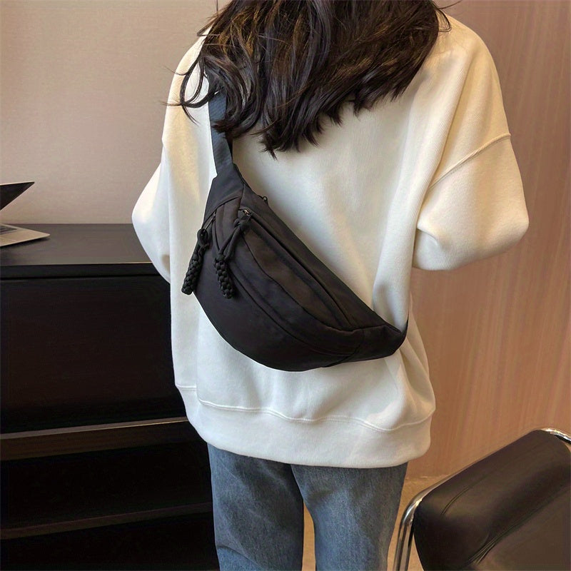 Fashionable Street Wear Fanny Pack - Durable Nylon Crossbody Waist Bag - Ideal for Outdoor Travel, Sports & Daily Adventures - Hands-Free Convenience