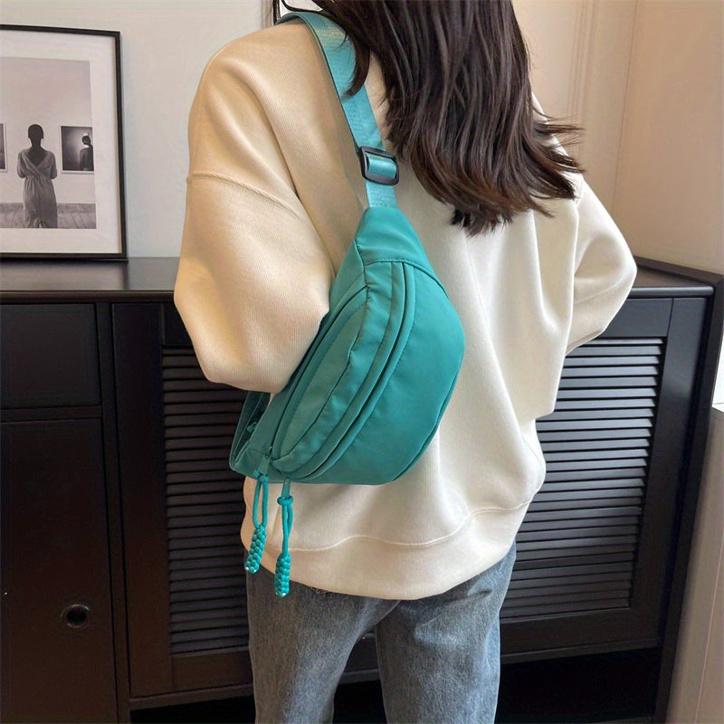 Fashionable Street Wear Fanny Pack - Durable Nylon Crossbody Waist Bag - Ideal for Outdoor Travel, Sports & Daily Adventures - Hands-Free Convenience