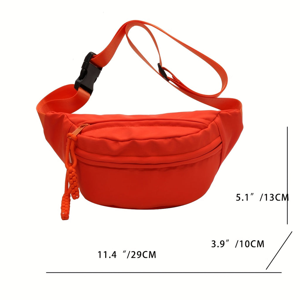 Fashionable Street Wear Fanny Pack - Durable Nylon Crossbody Waist Bag - Ideal for Outdoor Travel, Sports & Daily Adventures - Hands-Free Convenience