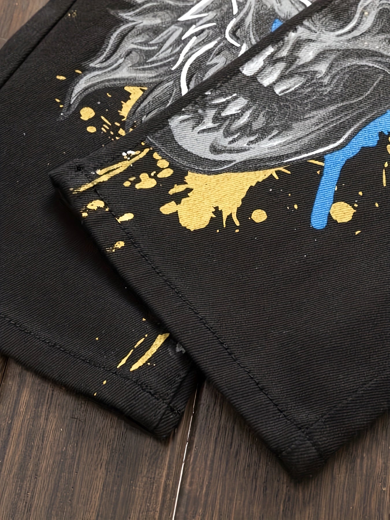 Men's Trendsetting Skinny Jeans with Alphabet Graffiti - Comfortable Stretch Denim for Streetwear Elegance Men Jeans Para Hombre