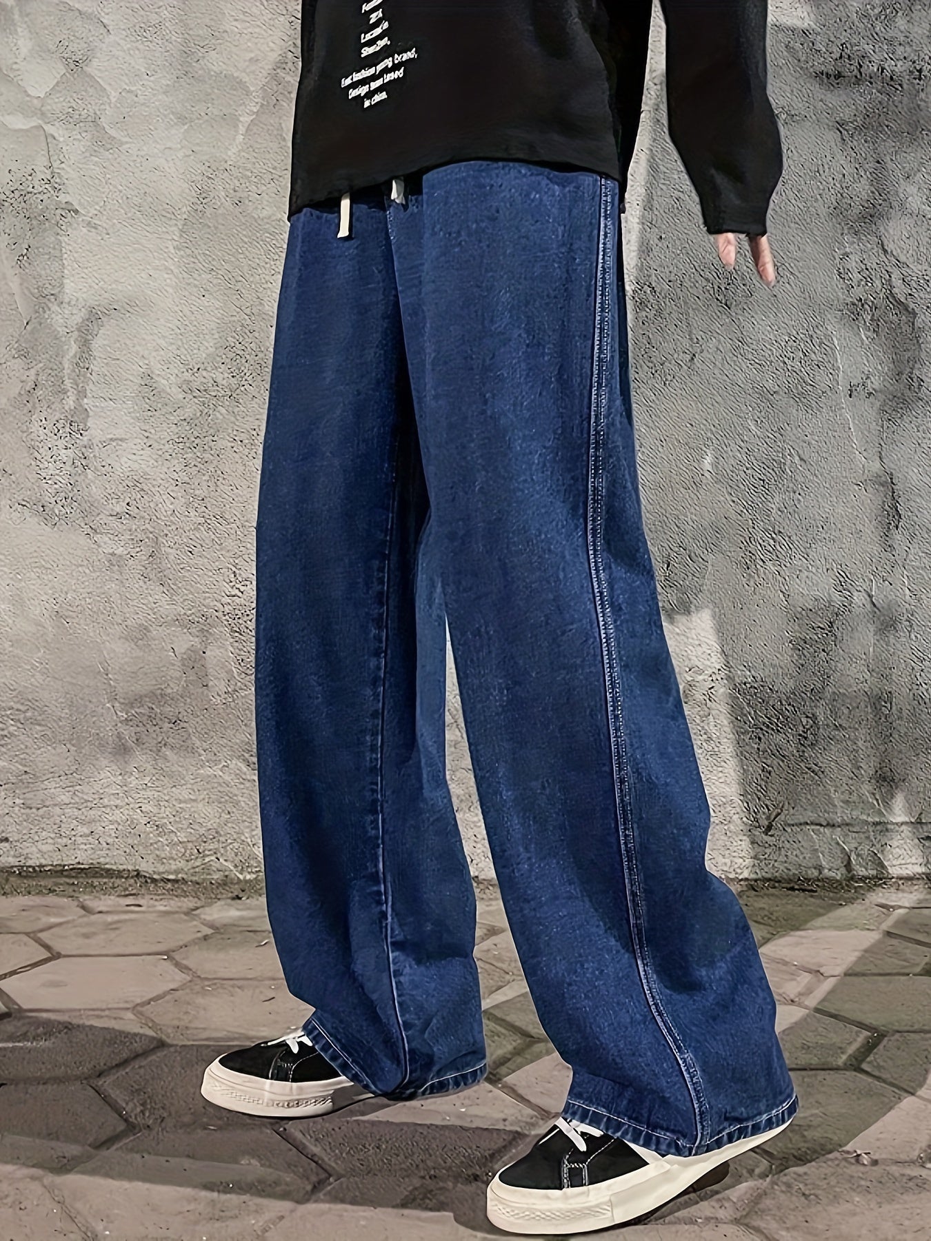 Mens Fashion Jeans - Rich Solid Color, Loose Fit, Classic Straight Leg, High-Quality Denim, Perfect for Daily Casual Wear, Inspired by Street Style Fashion Trends