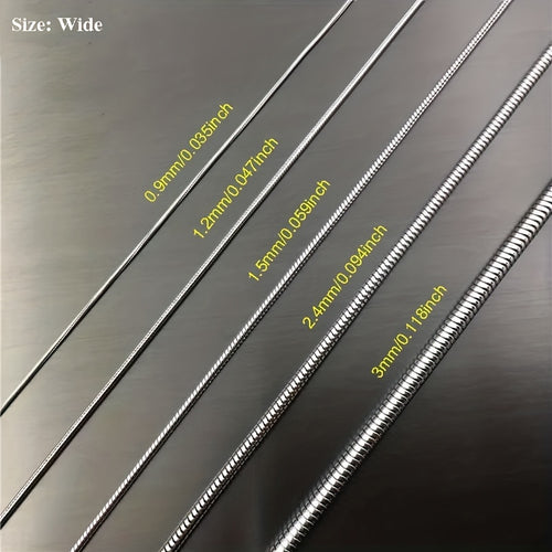 1pc Titanium Steel Round Snake Bone Necklace Fashion Accessories For Men And Women