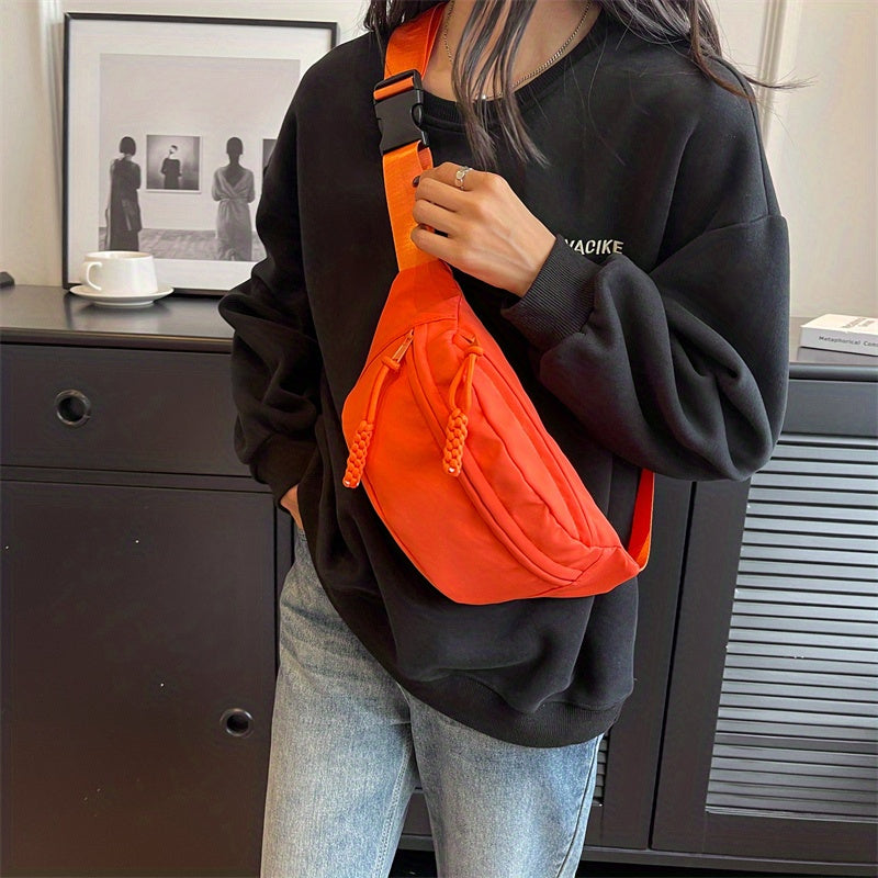 Fashionable Street Wear Fanny Pack - Durable Nylon Crossbody Waist Bag - Ideal for Outdoor Travel, Sports & Daily Adventures - Hands-Free Convenience