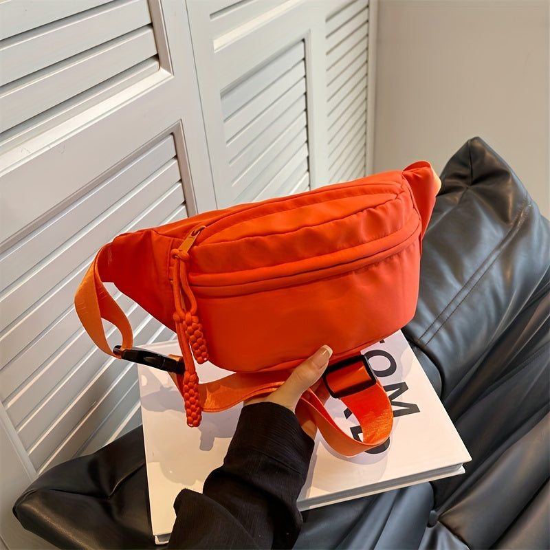 Fashionable Street Wear Fanny Pack - Durable Nylon Crossbody Waist Bag - Ideal for Outdoor Travel, Sports & Daily Adventures - Hands-Free Convenience