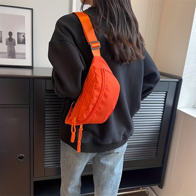 Fashionable Street Wear Fanny Pack - Durable Nylon Crossbody Waist Bag - Ideal for Outdoor Travel, Sports & Daily Adventures - Hands-Free Convenience