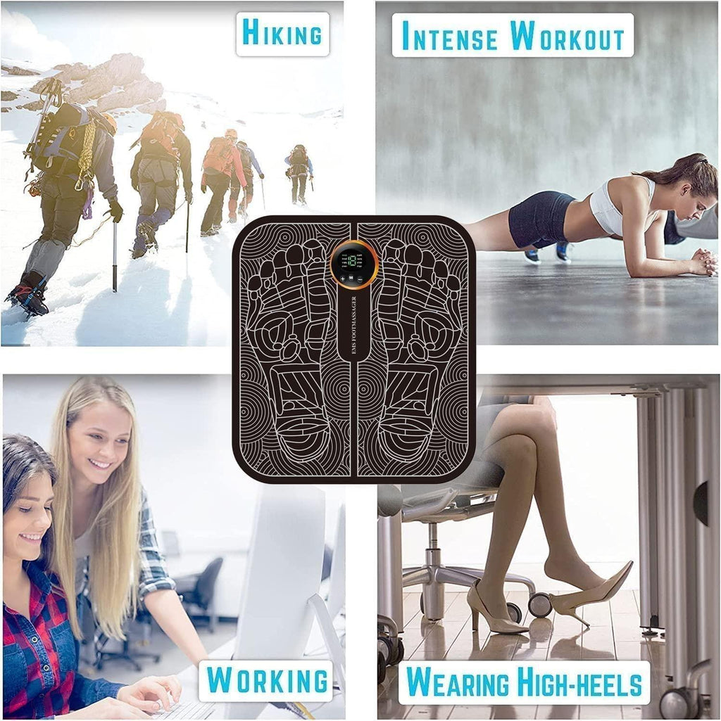 Wireless Electric Foot Massager Mat – Foldable & Portable with 8 Modes